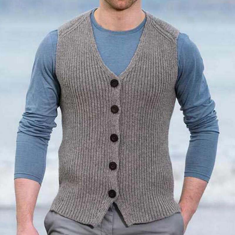 Suéter fino monocromático masculino, colete de cardigã casual, tamanho grande, novo, outono e inverno, 2023