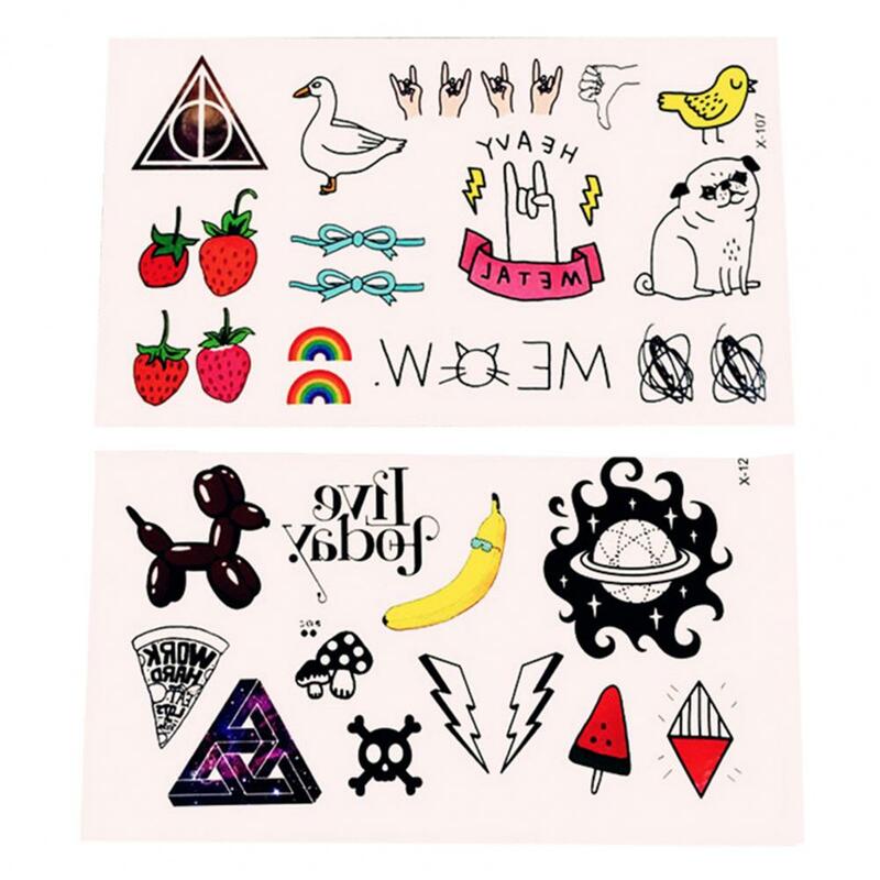 Verschillende stijlen kleine meisjes mode tattoo sticker patroon ontwerp vrouwen tattoo sticker wegwerp sticker voor tafel