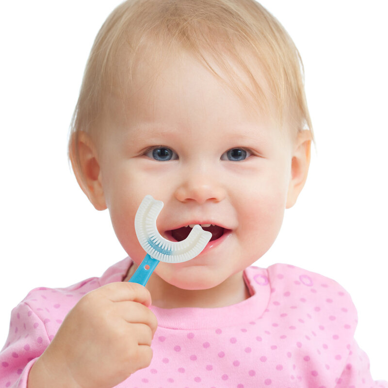 Bàn Chải Đánh Răng Trẻ Em Trẻ Em Hình Chữ U Bàn Chải Đánh Răng Có Thực Phẩm Silicon Mềm Đầu Bàn Chải 360 Miệng Răng Vệ Sinh Trẻ Em Hình Chữ U