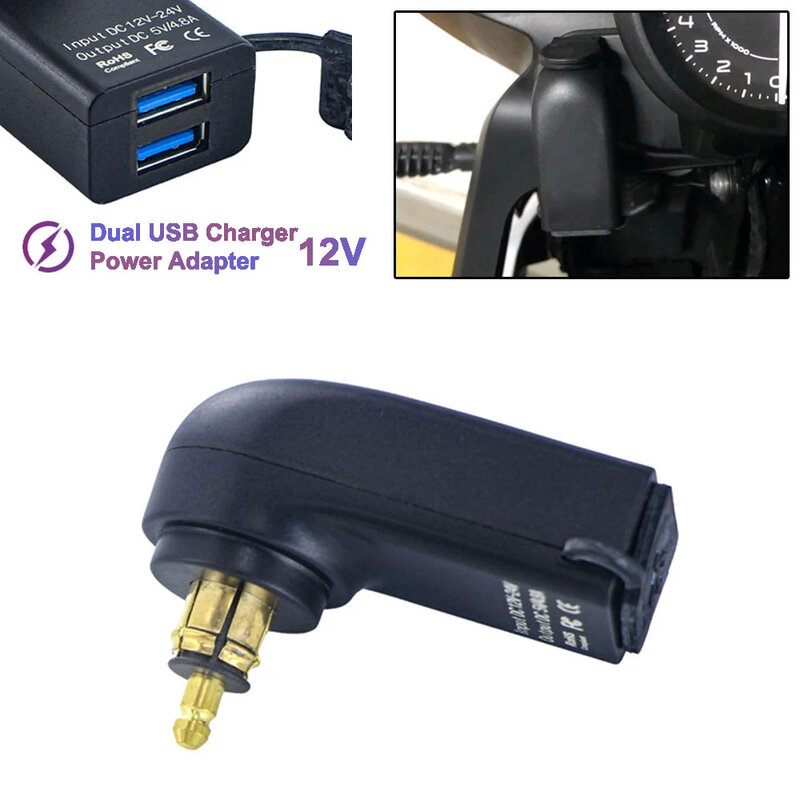 12V Dual USB Charger Power Adapter Hella DIN Socket For BMW F800R F750GS R1250GS G310 G650X GS ADV F900R R1200RT R1300GS S1000XR