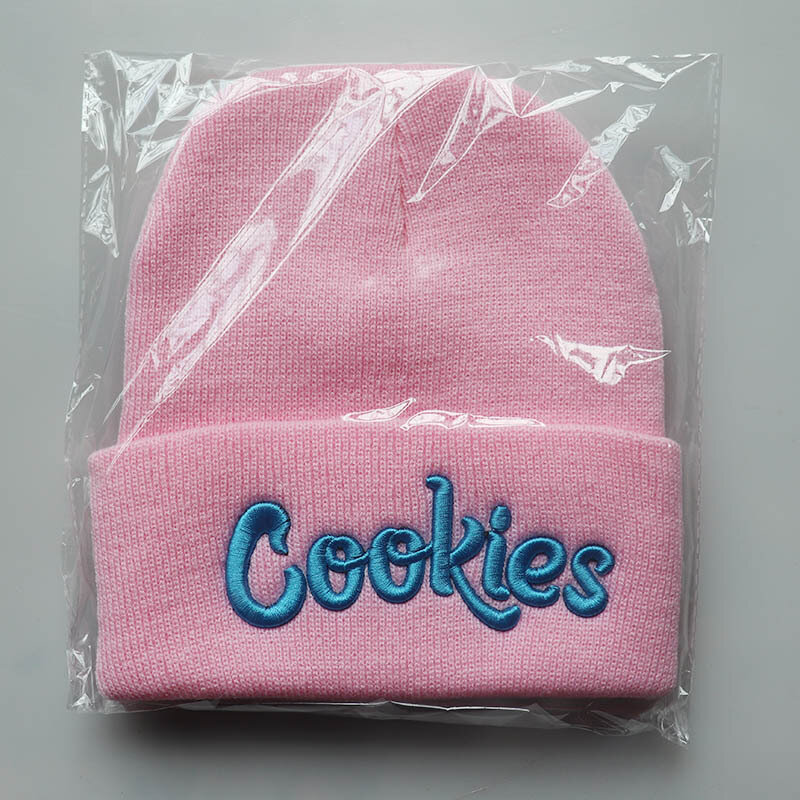 หมวกฤดูหนาว Beanies เด็กหญิงเด็กชาย Cooki Letter 3D เย็บปักถักร้อยหมวกถักนุ่มสบายๆกลางแจ้ง Warm Skullies หมวก Unisex Gorras Hombre