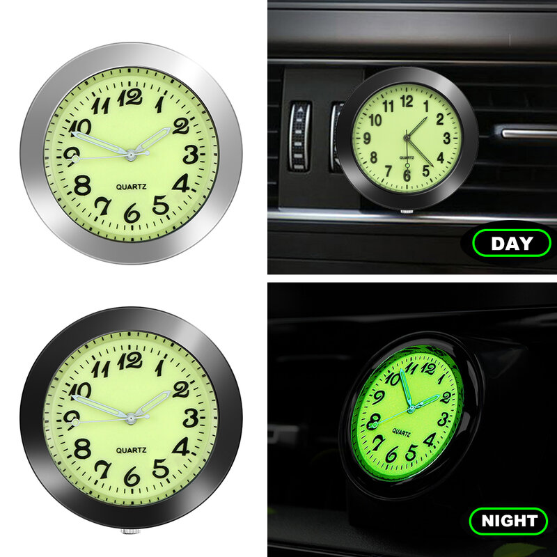 Mini Fashion Luminous Car Clock Automobiles Internal Stick-On Digital Watch Mechanics Quartz Clocks Auto Ornament Accessories