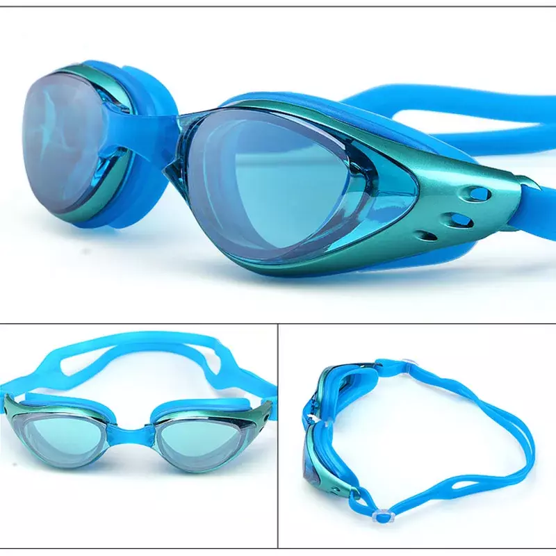 Myopia Swimming glasses -1.0~-10 Waterproof Anti-Fog Prescription swim eyewear water Silicone Big diving goggles Men Women