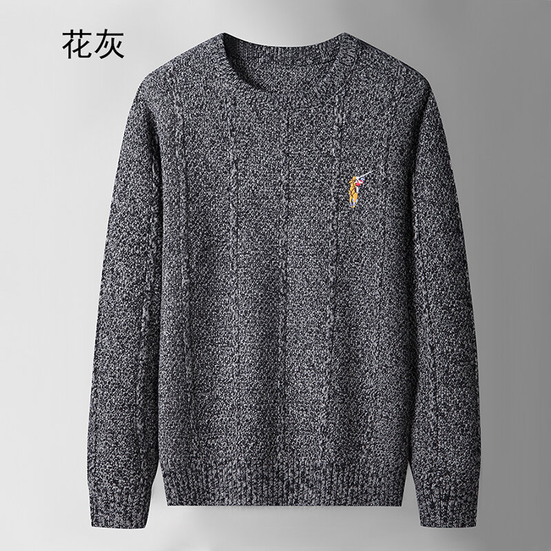 Knitted Pullovers Man Clothing Autumn O Neck Knitwear Mens Sweater Outwear Pattern Embroidery Top