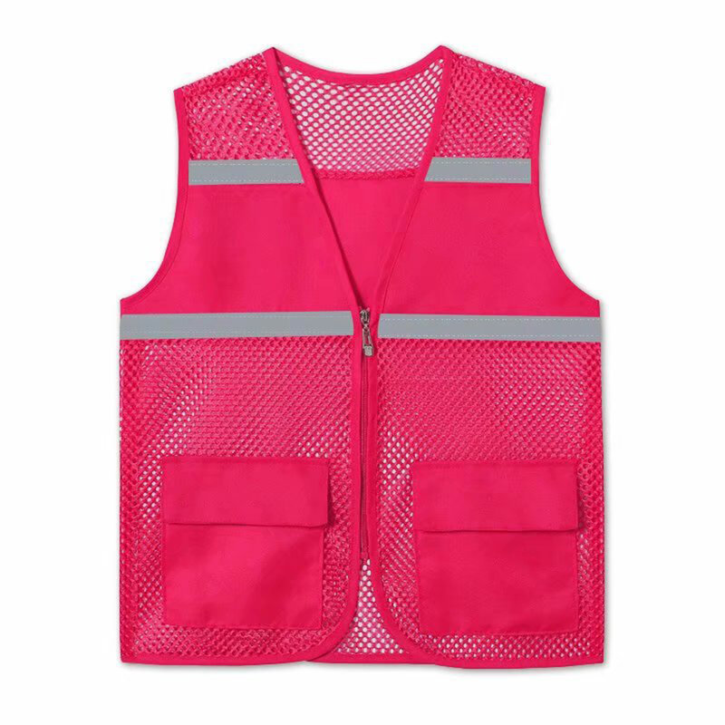 Men's And Women's Work Clothes Summer Mesh Vest Breathable Reflective Strip Printing