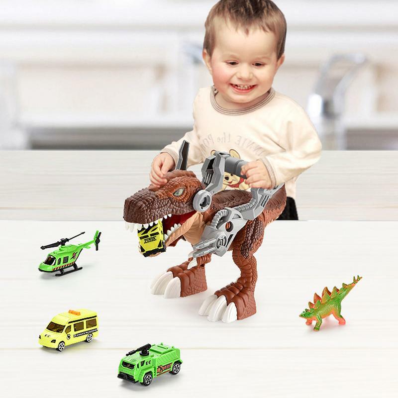 Mainan dinosaurus berjalan, mainan dinosaurus berjalan, figur aksi, mainan Motor halus untuk anak-anak bongkar pasang, Kit bangunan, hadiah Natal dinosaurus