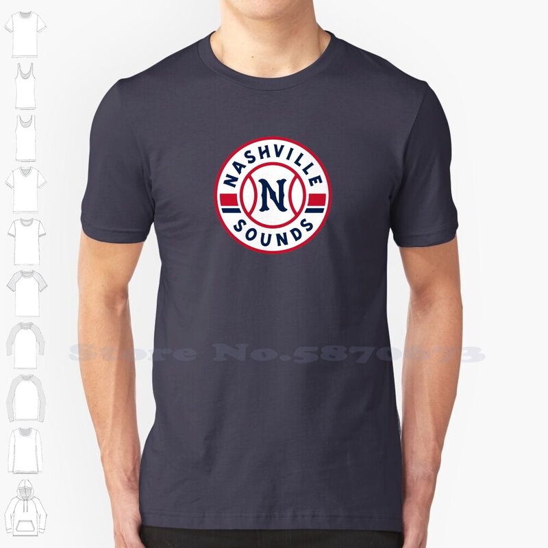 Nashville Sounds-Camiseta estampada con Logo, ropa de calle informal, 100% algodón
