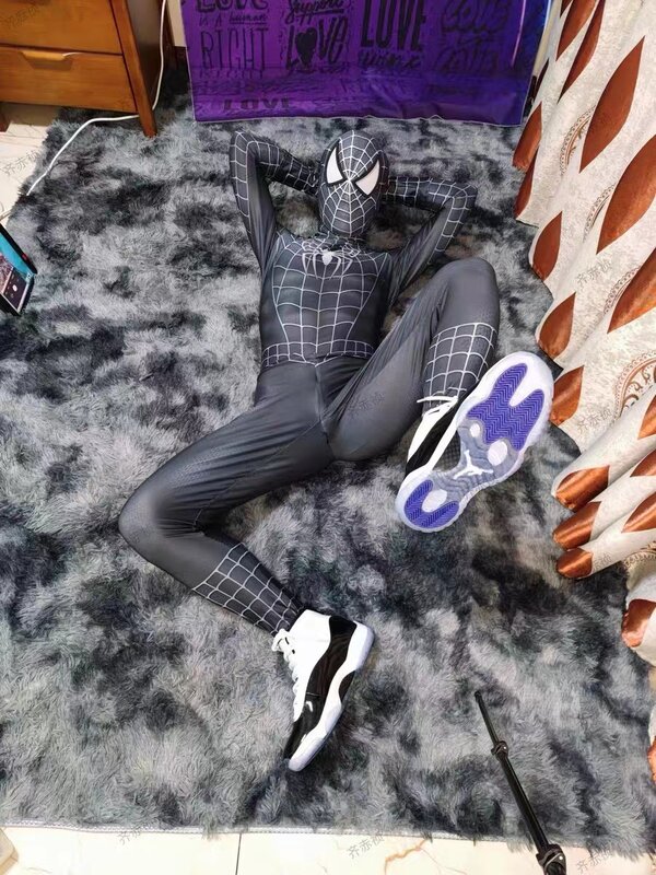 Halloween Men Spiderman cosplay Black Raimi Cosplay Costume Venom Symbiote Raimi Suit Zentai body adulti bambini