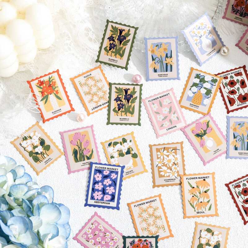 46 sztuk kwiat Post Office seria dekoracyjne naklejki w opakowaniu Scrapbooking etykieta pamiętnik papiernicze Album telefon Journal Planner