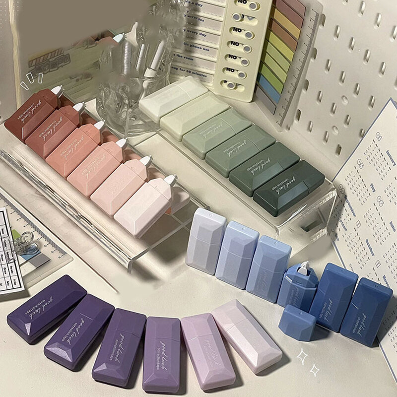 6pcs/set Gradient Color Series Correction Tape Ins Korean Creative Gradient Solid Color Correction Tape School Stationery