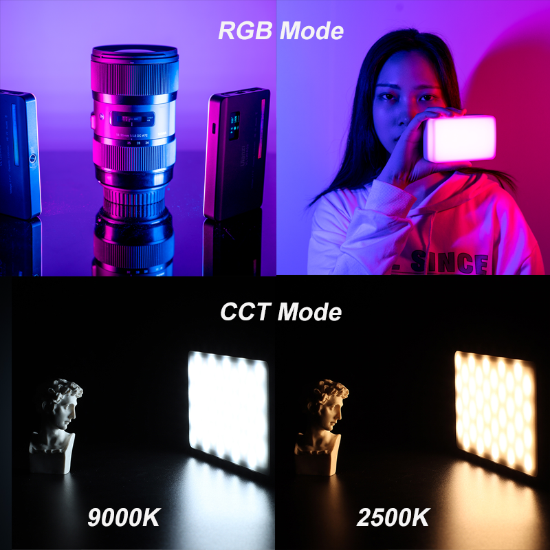 VIJIM Ulanzi VL120เต็มรูปแบบสี RGB แฟลชวิดีโอ2500K-9000K LED การถ่ายภาพแสง Dimmable กล้อง Live Vlog เติมแสง