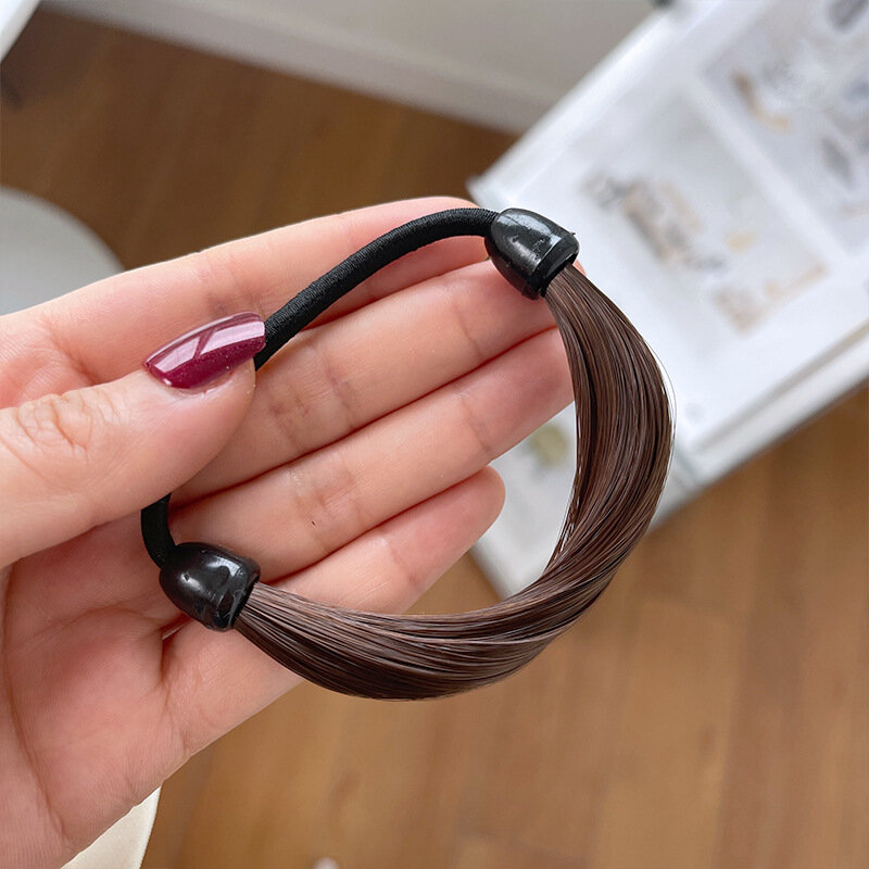 1PC Fashion Wig Rubber Band Elastic Hair Ties Straight Hair Rope Ring Simple Hair Band Ponytail Holder For Women Hair Extensions