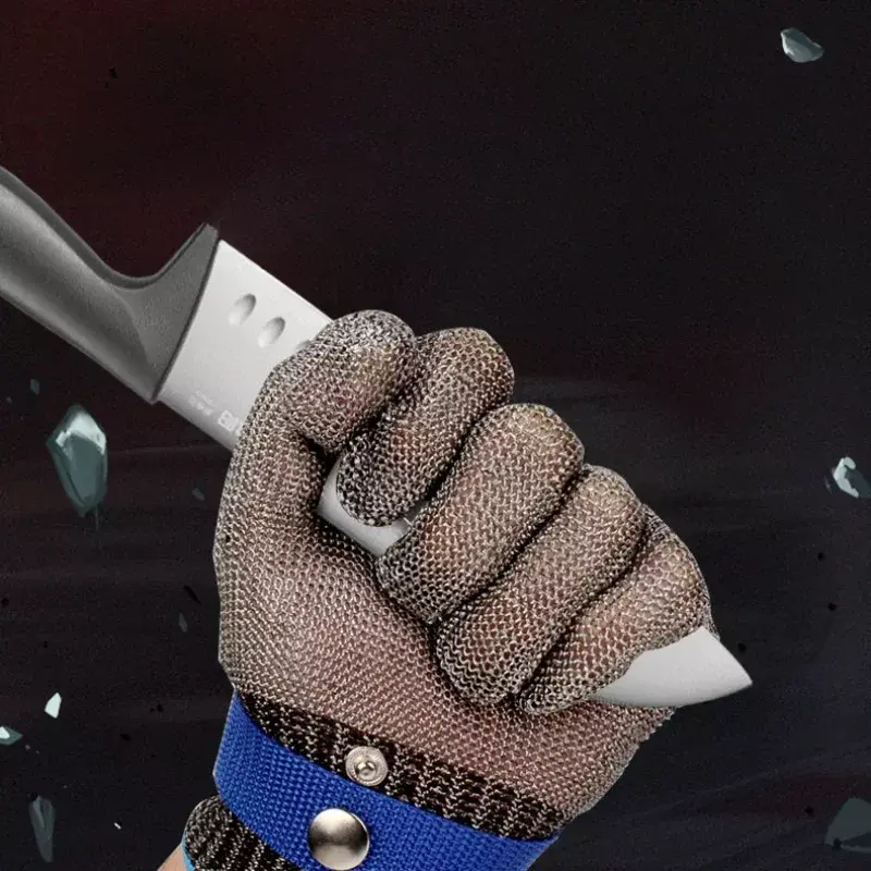Gants anti-coupure en acier inoxydable, protection des mains, maille métallique pour la viande, couteau métallique de boucher, couteau verde