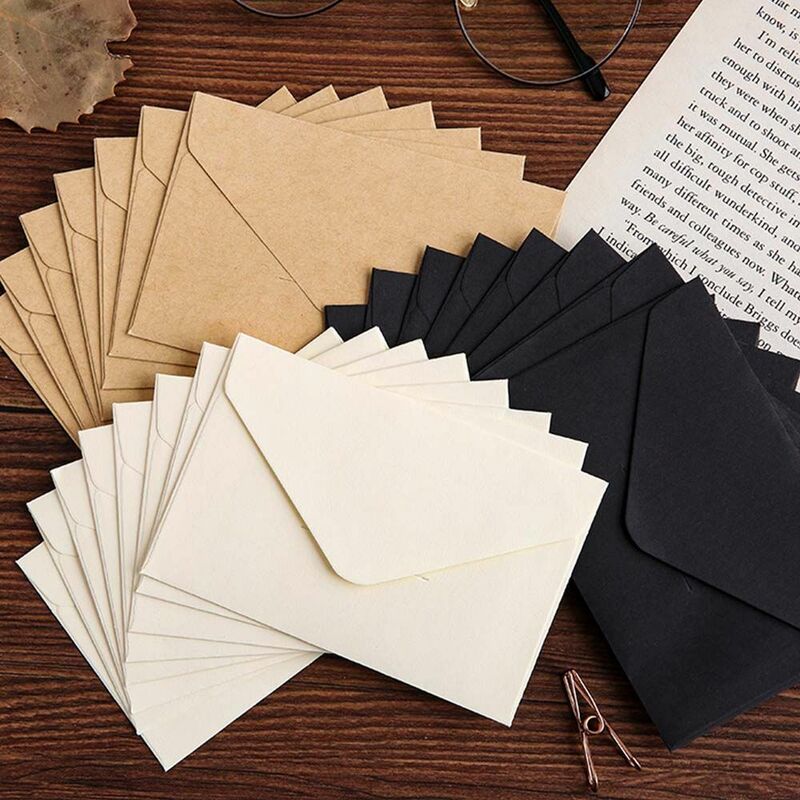 Levert Briefpapier Briefpapier Bruiloft Uitnodiging Kaarthouder Kleine Papieren Envelop Kraft Blanco Envelop Raam Envelop