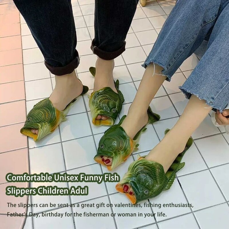 Funny Fish Slippers Footwear Unique Design Family Shoes Beach Sandals