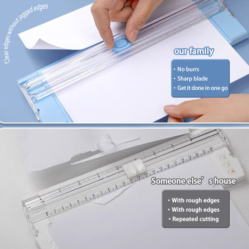 Cortador de papel de corte bidireccional A4 con regla extraíble para recortadoras de fotos, máquina de tapete de corte ligero para álbum de recortes