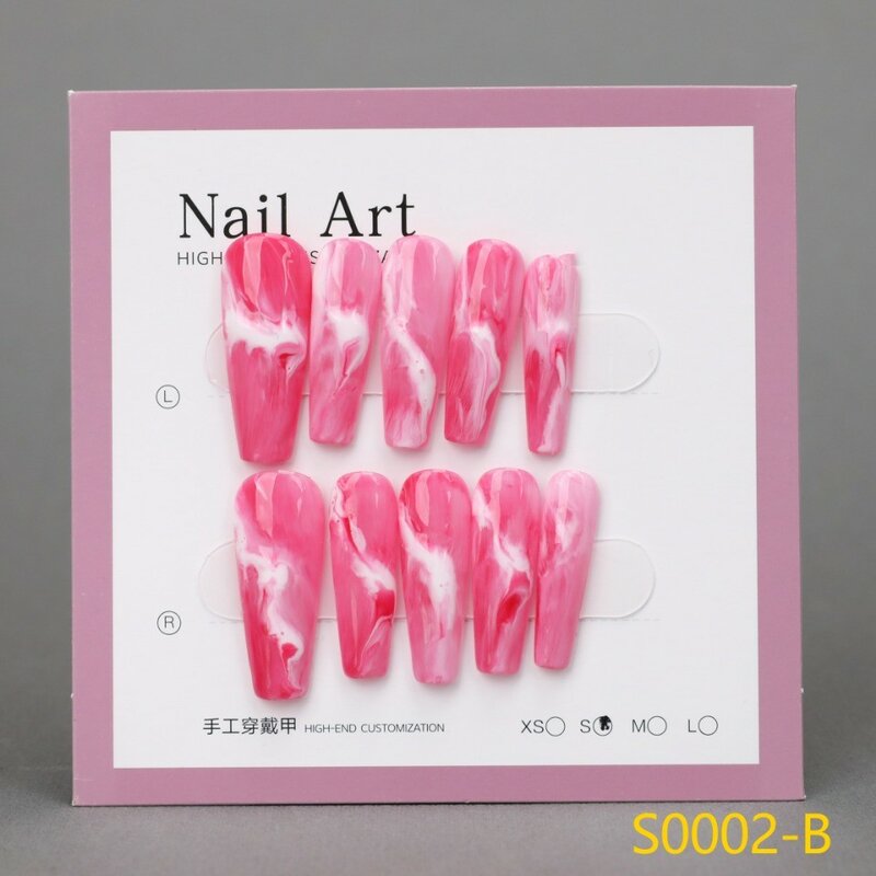 Medium Size High grade and elegant appearance, white handmade wearing armor, snowflake nail art finished product detachable nail