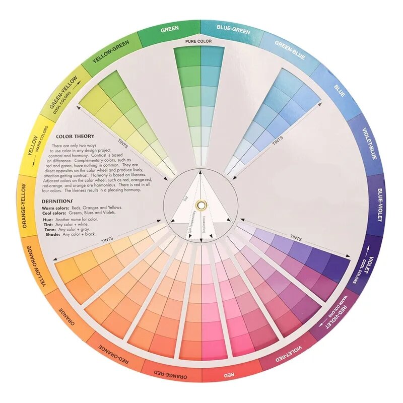 12/18 Colors Tattoo Colors Wheel Pigment Paper Card Supplies Three-tier Mix Guide Central Circle Rotate Tattoo Accessories
