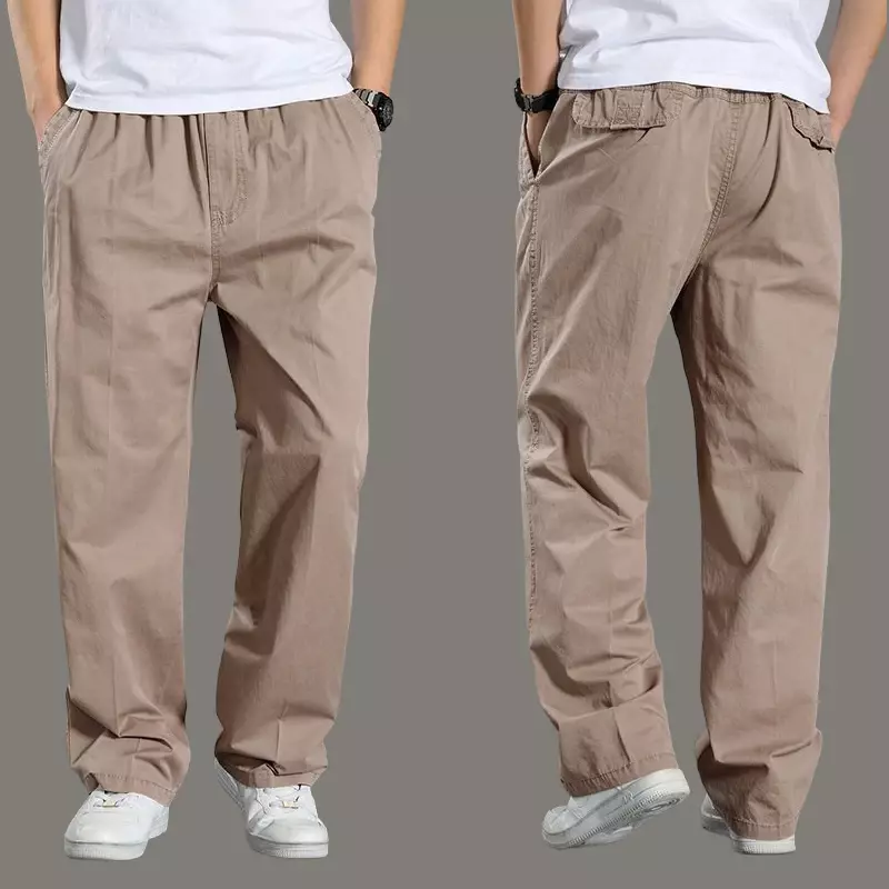 Men's Cargo Pants Sweatpants Loose Straight Pants Streetwear Male Harajuku Fashion Trousers Casual Pants Elastic Work Trousers