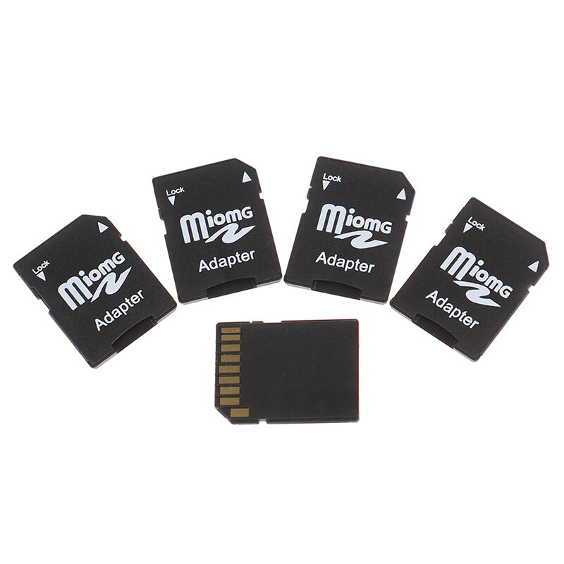 Adaptador de tarjeta de memoria, convertidor de 5 piezas, Micro SD, Trans Flash, TF a SD, HC, color negro