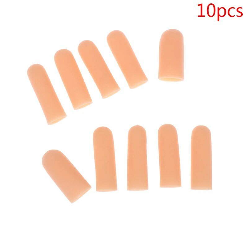 10pcs Finger Protector Anti-cut Silicone Gel Tube Hand Bandage Heat Resistant Finger Sleeves Great Cooking Kitchen Tools