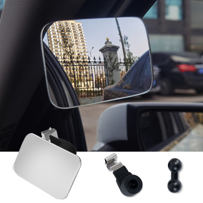 Interior do carro espelho retrovisor auxiliar 360 graus ajustável grande angular ponto cego espelhos de segurança condução acessórios do carro