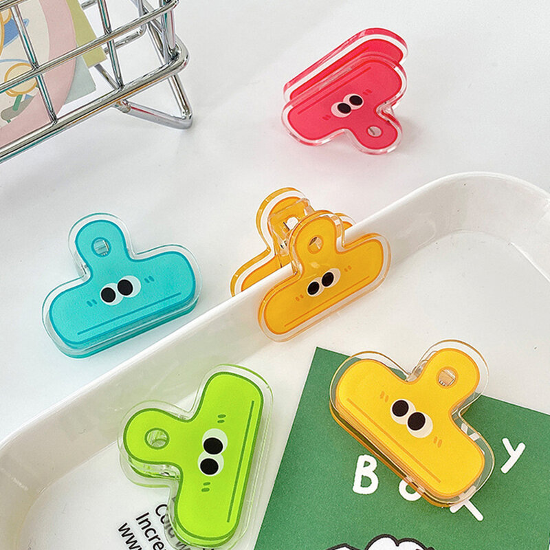 Data Folder Multi Specification And Multi-purpose Paper Clip Firmly Cute Girl Fan Stationery Double-sided Clip Binder Clip Clip