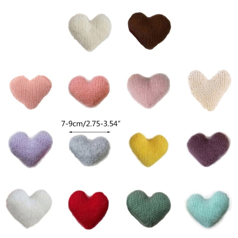 Infant Photography Props DIY Mohair Loving Heart Photo Studio Props Posing Decoration for Baby Shower Birth Celebration