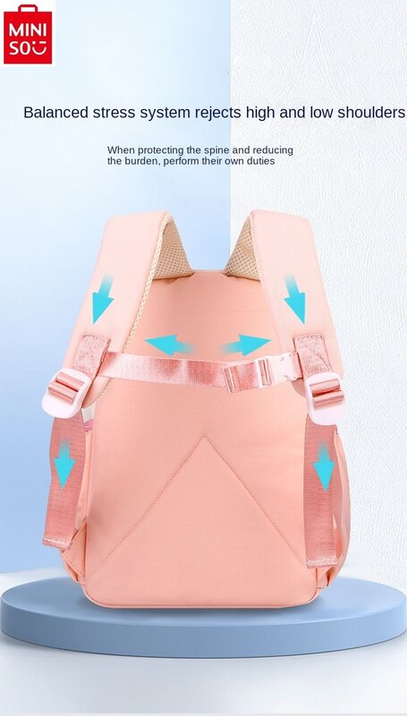MINISO Sanrio-mochila con estampado de Hello Kitty Kuromi para niños, mochila ligera de gran capacidad, multifuncional