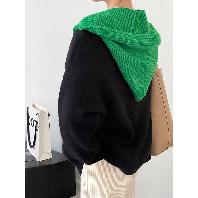 Cowl Hooded Shawl Autumn Winter Warm Scarf Hat Scarf for Women 83*54cm