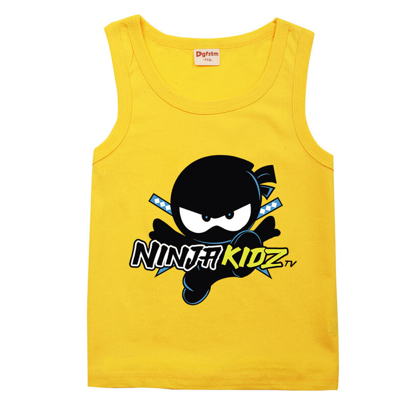 Hot Sold NINJA KIDZ Toddler Summer T-shirt Vest Teenage Girls Clothing Cotton Boys Boutique Kids Tees O-Neck Children Tops