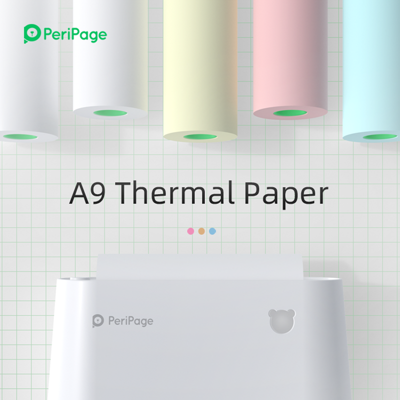 PeriPage-Etiqueta de papel térmica, Mini impressora sem fio A9, 56x30, 77x30mm