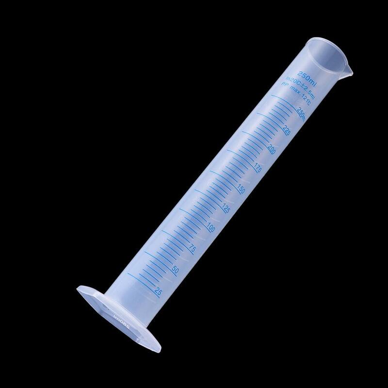 Cilindro de medición de Química, tubo graduado de plástico, 10/25/50/100/250/500ml