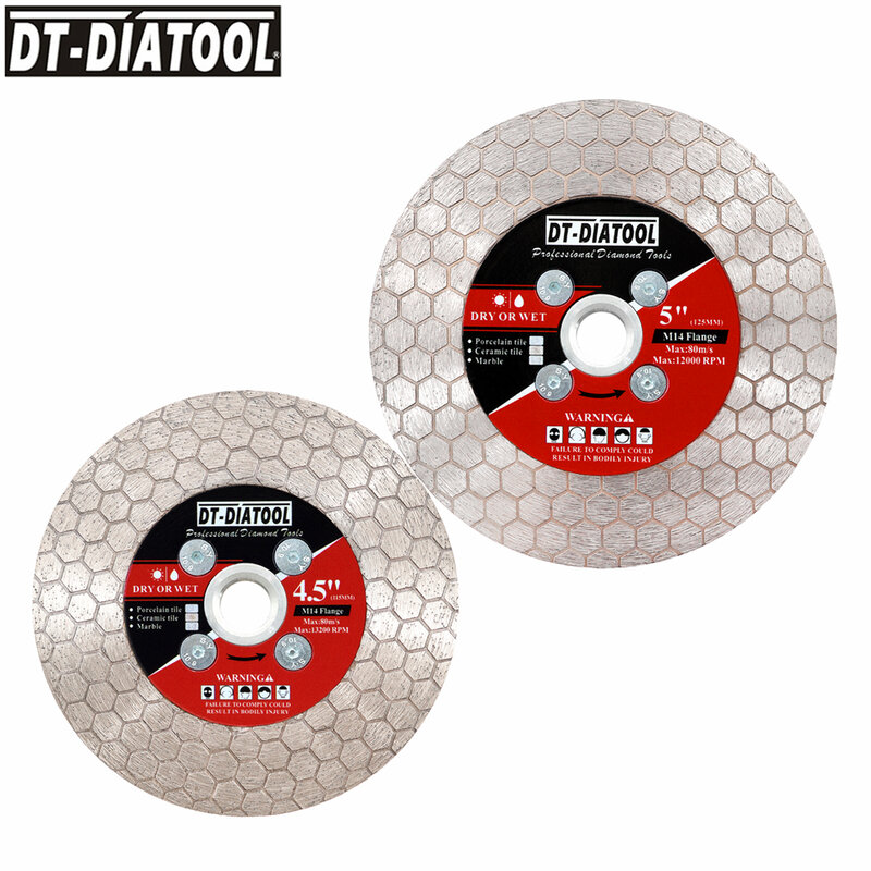 DIATOOL 1pc 105/115mm Diamond Saw Blade Cutting Disc Grinding Wheel Saw Blade For Ceramic Porcelain Tile Marble M14