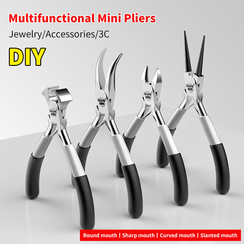 Tang Mini multifungsi, kawat baja sisi miring mulut panjang, tang pemotong atas mulut panjang, alat DIY 5 inci