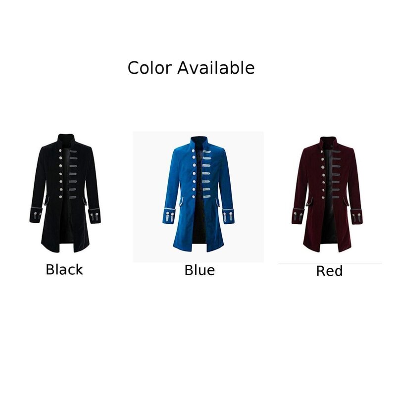 Men\\\\\\\\\\\\\\\'s Tuxedo Overcoat Men’s Vintage Tuxedo Steampunk Medieval Renaissance Uniform Coat Jacket Outwear Costume