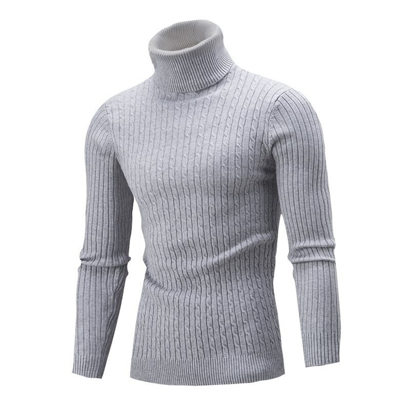 Suéter a rayas de cuello alto para hombre, suéter informal cálido de color sólido, 14 colores, novedad de otoño e invierno