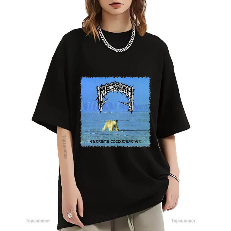 T-Shirt Manches Courtes pour Homme et Femme, Streetwear, Surdimensionné, avec Album de Météo Froide Extrême, Messiah Tour
