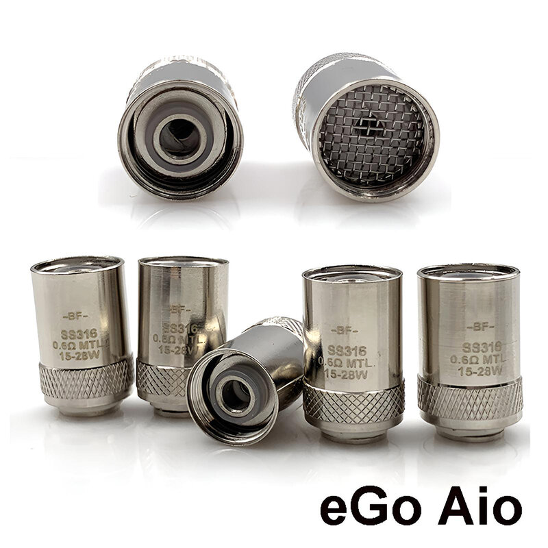 OEM-Cabezal de bobinas CUBIS BF EGO AIO, 0,5 ohm, 0,6 ohm, SS316, para minitanque EGrip/CUBIS/ EGO AIO/ Cuboid