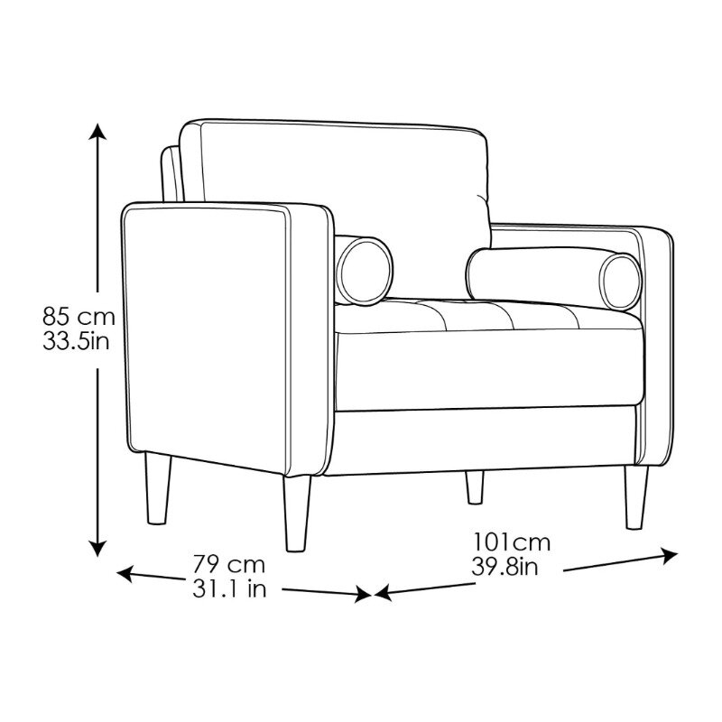 Lorelei-Lounge Chair em Azul Marinho, Tecido Designer