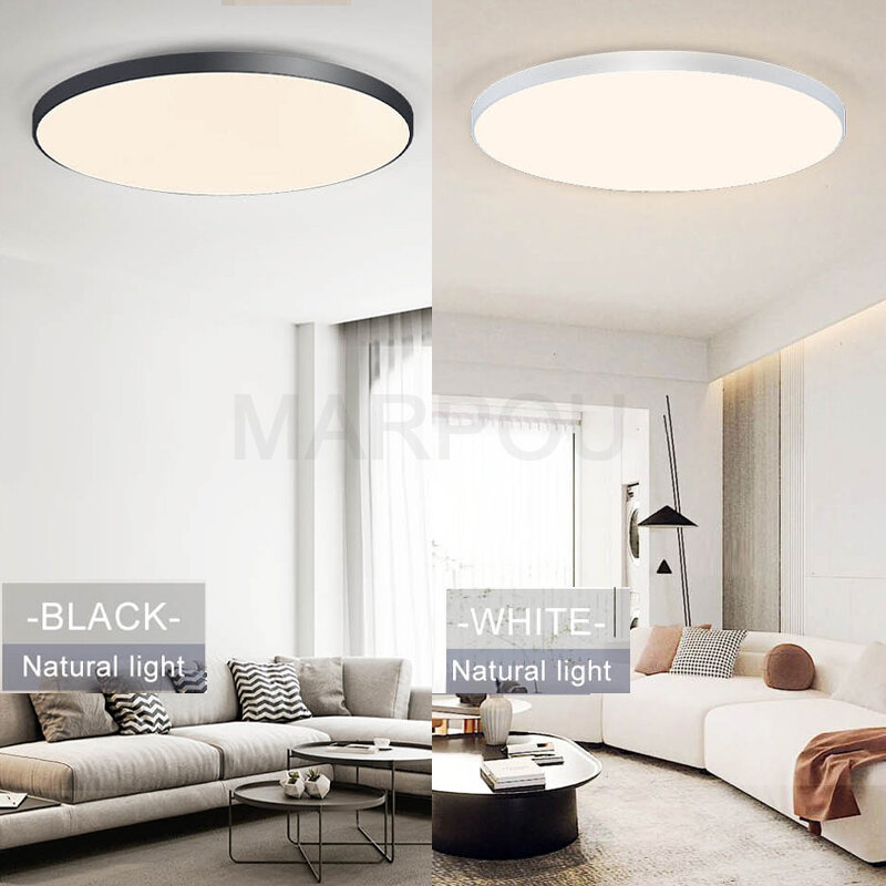 MARPOU-Lámpara Led de techo moderna e inteligente para sala de estar, luces led regulables con control remoto por aplicación, 36W, 50W y 80W
