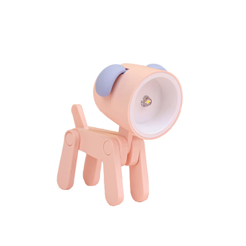 Mini Night Light LED Adjustable Desk Book Light Cute Pet Light Eye Protection Table Lamp Home ,Dog Pink