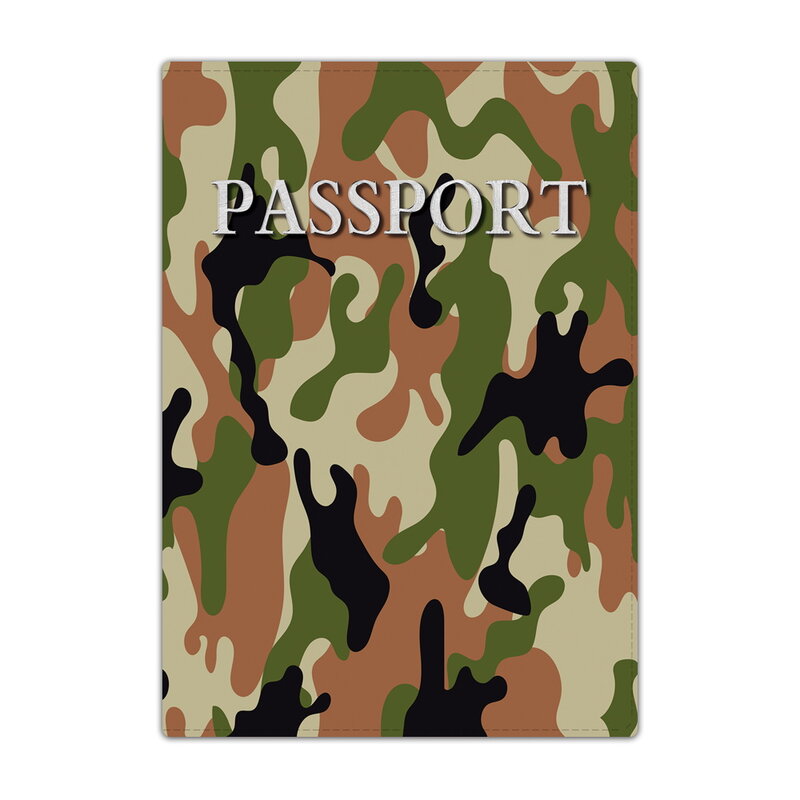 새로운 가죽 여권 커버 항공권 카드 여행 여권 홀더 지갑 신용 카드 홀더 케이스 파우치 위장 패턴