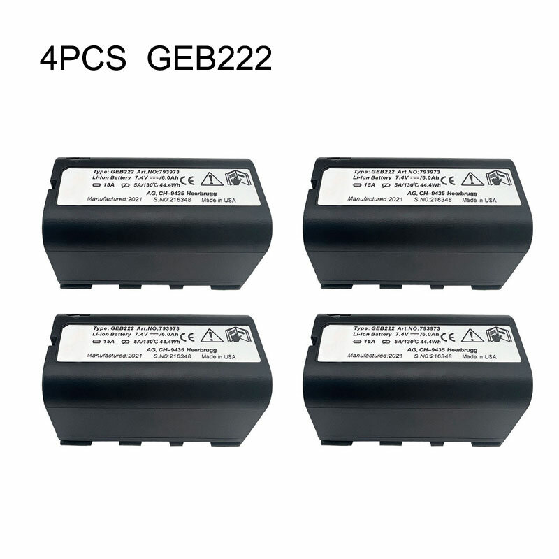 Batterie au lithium aste pour Leica, station totale, système GPS, 4 pièces, GEB222, ATX1200, 1230, Piper, 100, 200