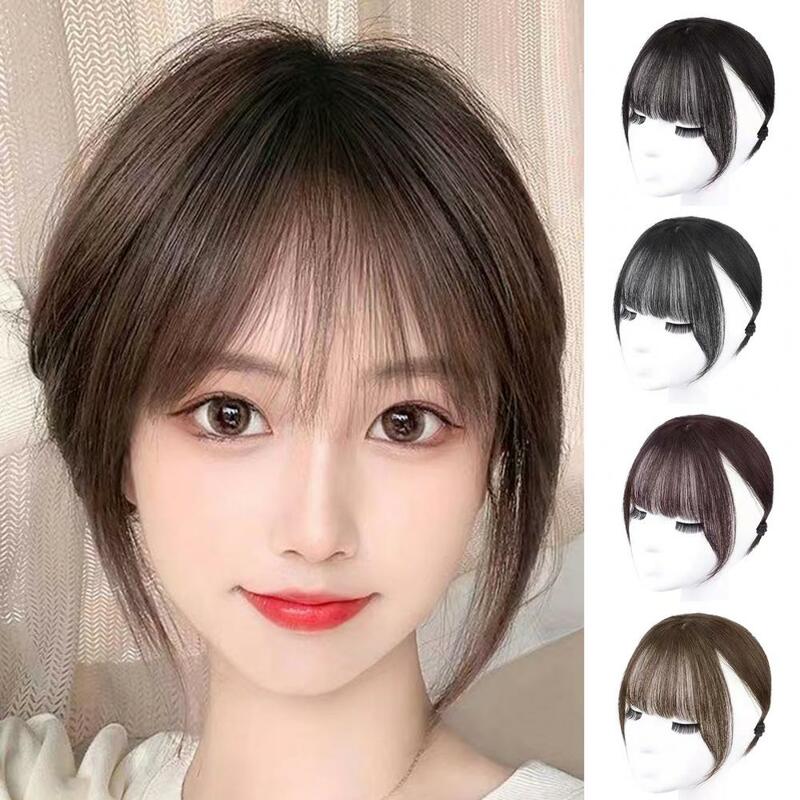 Women 3D French Bangs Natural Clip-in Wispy Bangs Forehead Hair Extensions Black Brown Curved Air Bangs Fringe Wig Hairpieces