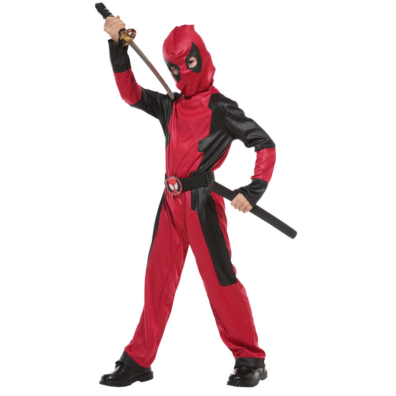 Kostium dla dzieci na Halloween Ninja Cosplay chłopcy, zestaw do cosplayu na występy, fantazyjny kostium Ninja na imprezę rodzinną, strój superbohatera Kung Fu