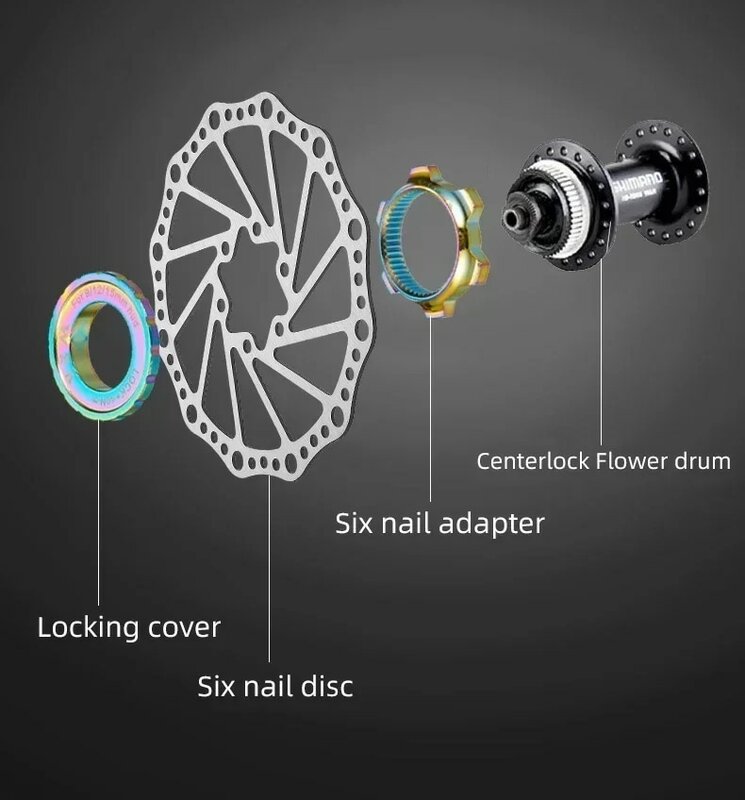 Llave adaptadora de Rotor a 6 pernos para bicicleta, espaciadores de conversión de bloqueo central de bicicleta, llave central de freno de disco, 44mm, 46mm