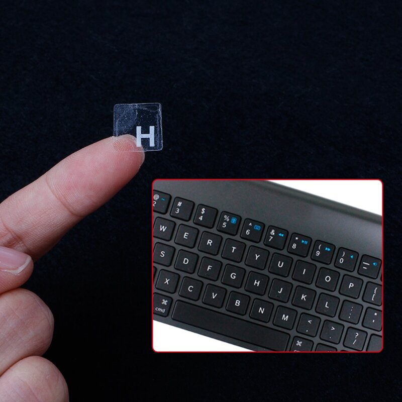 Adesivos teclado transparentes russos, adesivos universais letras brancas para teclado, substituição para qualquer laptop,