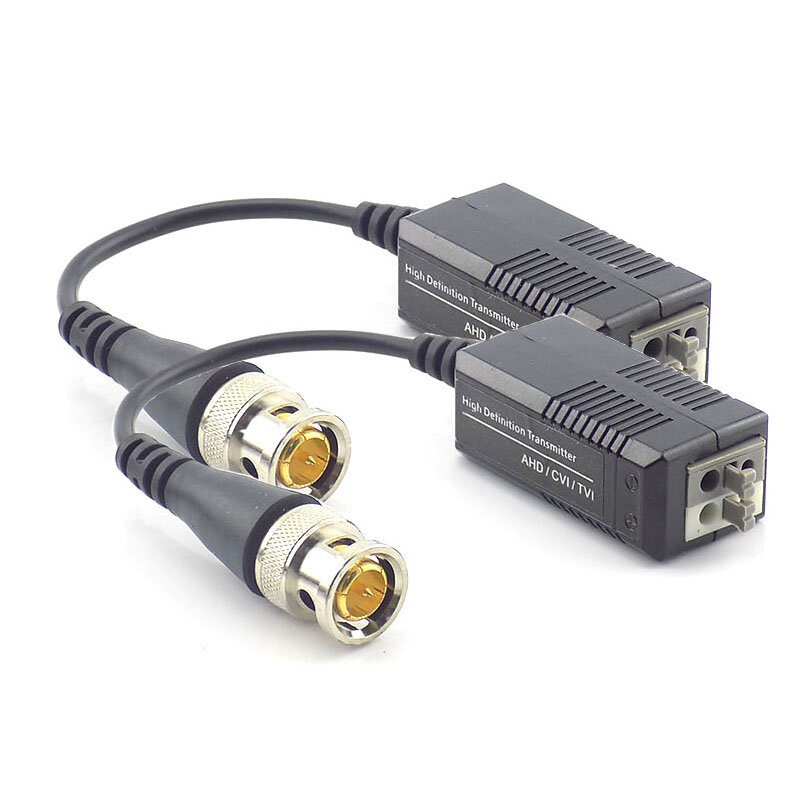 Transceptor pasivo de vídeo UTP Balun trenzado CCTV, accesorios Q1 para cámara 720P HD CVI/TVI/AHD macho BNC a UTP CCTV, 1 par