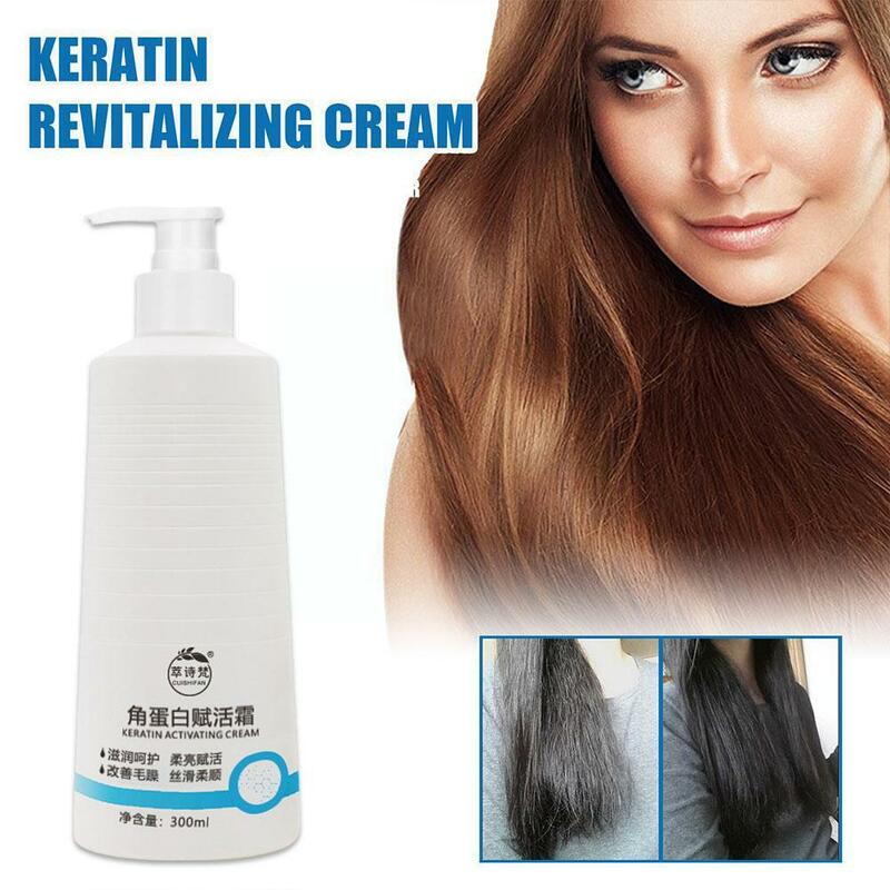 300ml Haar behandlung Glättung creme Glättung für lockiges Haar mit natürlichem Keratin Salon 5-8 Minuten extreme Pflege Haar w6q5